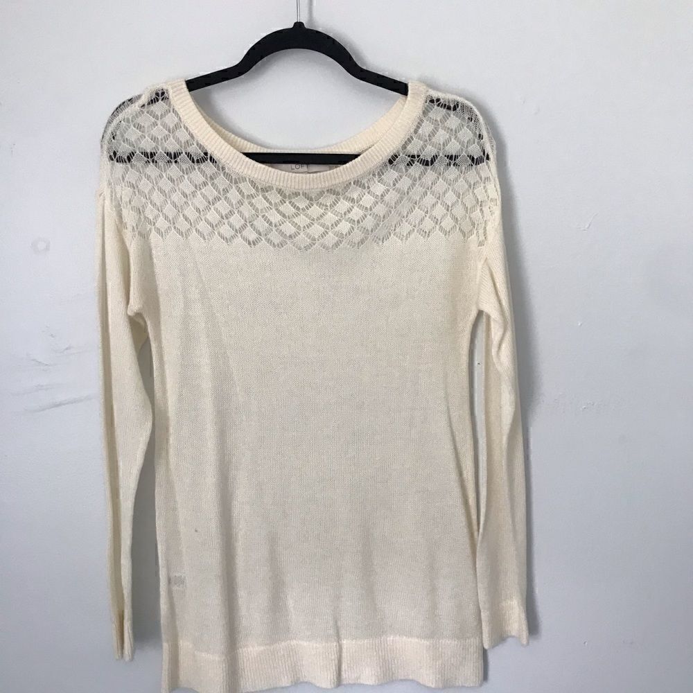 Loft cream colored lightweight sweater - Picture 3 of 7